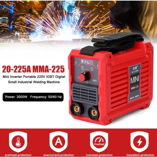 20-225A MMA-225 Electric Welding Machine Household Mini Inverter Portable 220 V IGBT Small Industrial Welding Machine Soldering