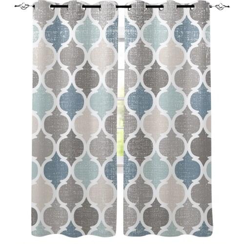 Geometric Retro Morocco Blackout Curtains for Children Kids Home Decor Bedroom Living Room High Shading Window Curtains