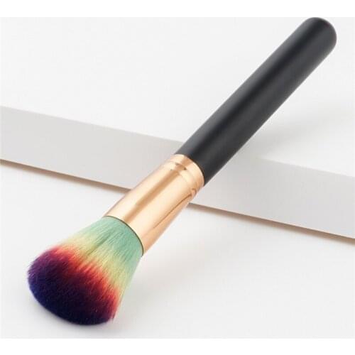 GUJHUI 1pcs Professional Makeup Brush Fan-Shaped Powder Foundation Make Up Brushes with Rainbow Color Base Make Up Tools