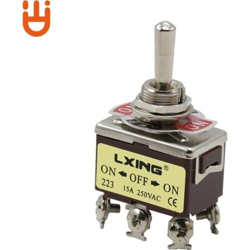 Button switch 223 silver contacts two sided self reset six legs three gears button power toggle switch