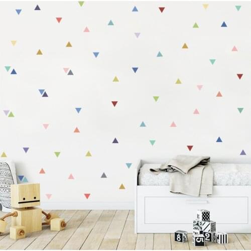 Colorful Triangle Wall Stickers Baby Children Room Decor DIY for Kids Room Nursery Bedroom Decal Home Decoration