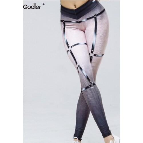 Godier Leggings High Quality Mid-Waist Push Up Elastic Casual Leggings Fitness for Women Sexy Pants Bodybuilding Clothing Leggin