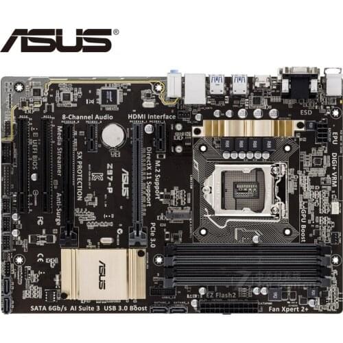 LGA 1150 DDR3 Z97 For ASUS Z97-P 100% Original Motherboard USB 3.0 32G Z97P Desktop Mainboard SATA 3 Mother board PCI-E X16 Used