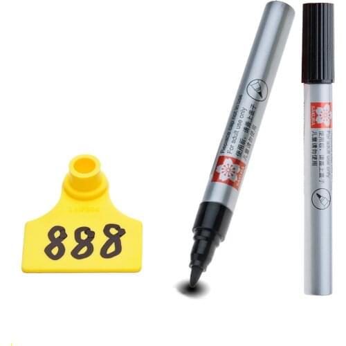 1PCS ear tag marker pen marking mark black dentification permanent cow pig sheep tags device tools veterinary farming tools