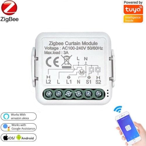 Tuya Zigbee Curtain Switch Module Smart Life APP/ Alexa Google Home Voice Remote Control Curtains Roller Blinds Shutter Switches