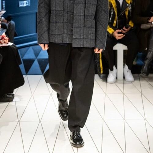 Mens wool woolen casual pants loose 2020 winter new products European and American show small feet harem pants woolen pants