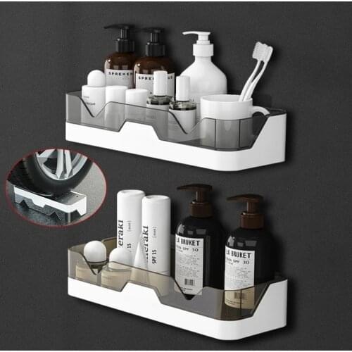 Wall-mounted Bathroom Shelf Cosmetic Lotions Storage For Kitchen Organizer For Bathroom Accessories Plastic Storage Container