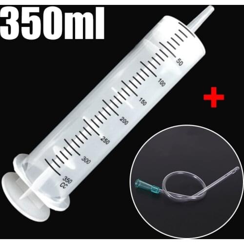 New Plastic Syringe 350ml Large Capacity Disposable Syringe Imported Pump Oil & 1m Silicone Tube