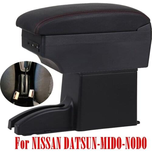 For NISSAN DATSUN-MIDO-NODO Armrest box central Store content armrest box with cup holder ashtray with USB interface