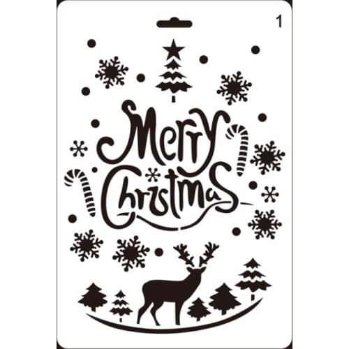 Christmas Layering Stencils Painting template graffiti hand copied board hollowed out photo album graphic spray Painting tool
