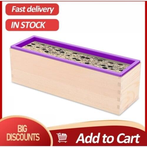 1200ML Silicone Soap Mold Wooden Box Rectangular Mould Cake Mold DIY Handmade Loaf Mould Soap Mold Soap Kitchen Baking Tools