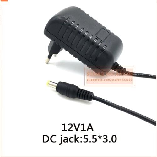 Brand New 5.5*3.0mm UK/EU/AU/US Jack Plug DC 12V 1A AC Power Adapter Charger Power Supply For LED Strip Light Video