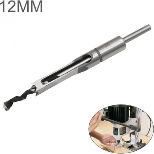 1 Piece 12mm Alloy Steel Square Hole Saw Mortise Chisel Wood Drill Bit with Twist Drill