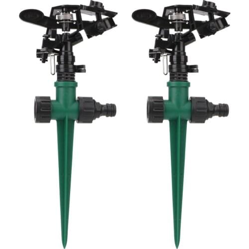 Rotating Water Nozzle Garden Sprinkler Sprayer Irrigation Watering System 360 Degree With Impulse Spike For Lawn Grass 2pcs/lot