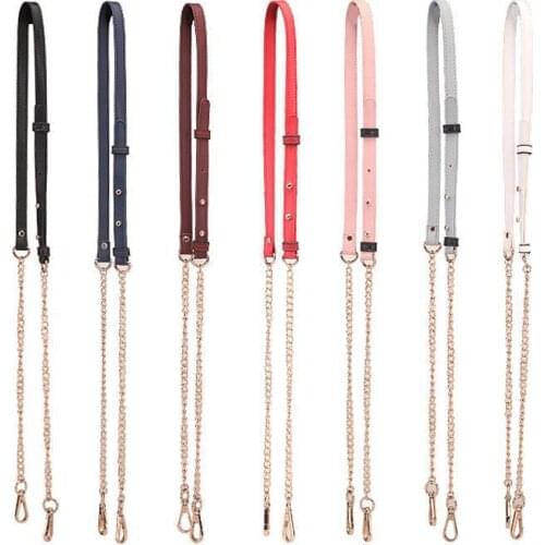 Women Bag Accessories Chain Shoulder Strap Slanting Knapsack Metal Chain For Handbag Cowhide Leather Adjustable Bag Strap