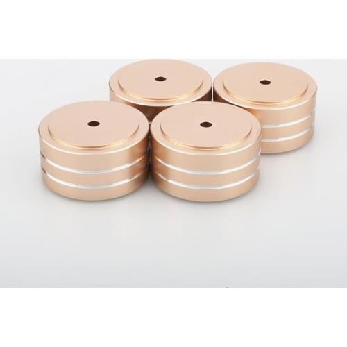 Gold Anodized Mini Solid Aluminum Feet Isolation Pad For DAC CD Turntable Radio AMP CNC Machined With non-slip