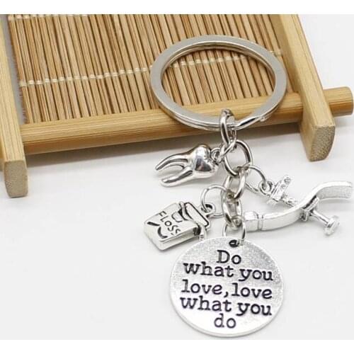 1 Dentist Dental Keychain Health Dental Nurse Jewelry Do what you love Keychain Glamour Jewelry