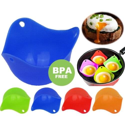 1PC or 4PC Flexibe Silicone Egg Poacher Cook Poach Pods Kitchen Tool Baking Poached Cup Egg Kitchen Cooking Tools QA 094