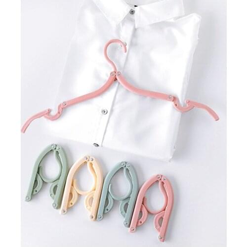100pcs/lot Portable Folding Plastic Clothing Coat Hanger Multifunctional Travel Foldable Hanger Children Clothes Drying Rack