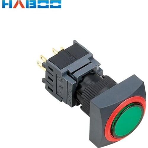16mm IP65 waterproof self-locking electrical push button switch illuminated switch momentary led switch