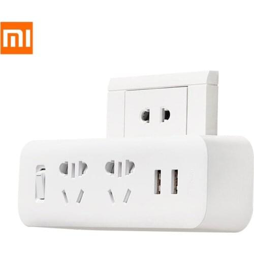 Xiaomi Mijia Power Strip Converter Portable Plug Travel Adapter for Home Office 5V 2A 2 Sockets 2 USB Fast Charging