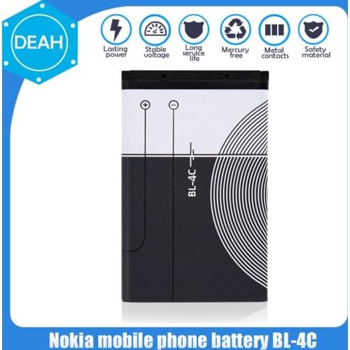 1PCS BL-4C BL 4C BL4C 3.7V 890mAh Replacement Phone Battery For Nokia 6100 6125 6136 6170 6300 7705 7200 7270 8208 Li-ion Cell