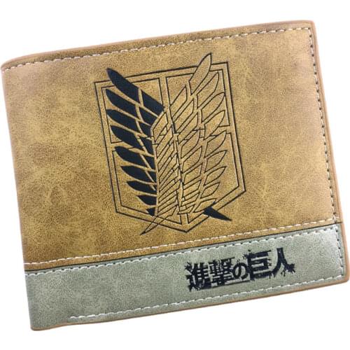 Anime Attack on Titan Wallets Casual Leather Purse Cartoon Embossing LOGO Card Holder for Teenager Dollar Price carteira Wallet