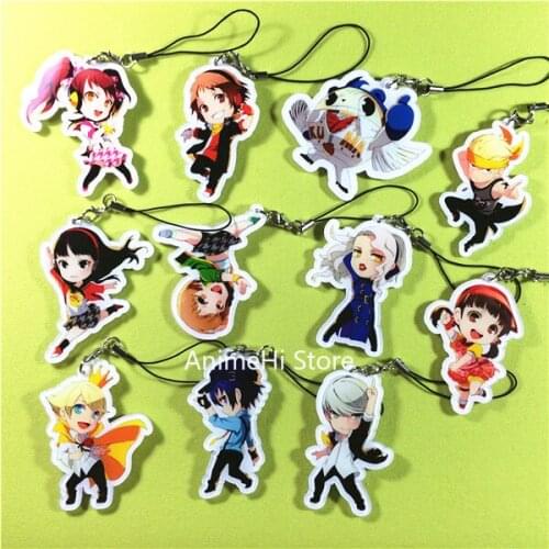 Anime Persona 4 KUMA Narukami Yu Amagi Yukiko Kujikawa Rise Toru Adachi Keychain Figure Acrylic Keyring Bag Pendant for Gift