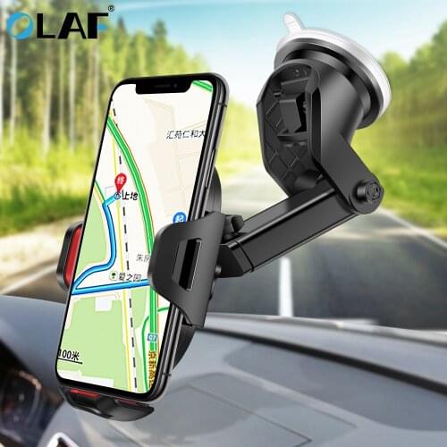 Olaf Gravity Car Phone Holder For iPhone X Samsung S10 Suction Cup Car Mount Holder For Phone in Car Mobile Phone Holder Stand
