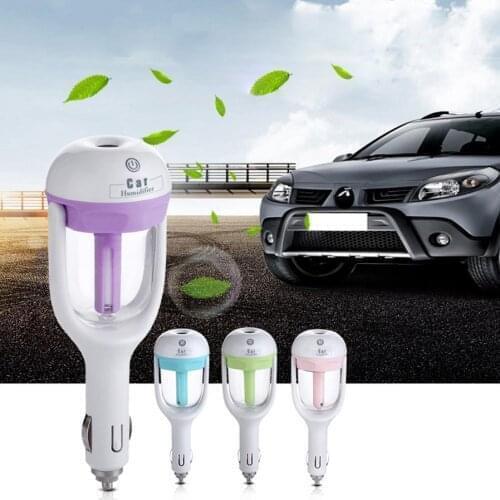 12V Car Steam Air Humidifier Aroma Diffuser Oil Diffuser Mist Maker Fogger Mini Air Purifier Aromatherapy Essential Dropship