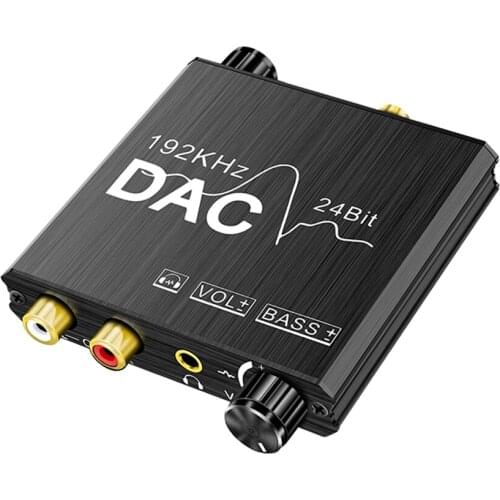 DAC Digital SPDIF Optical to Analog L/R RCA Converter 192KHz Digital to Analog Audio Converter for Toslink Optical to 3.5mm Jack