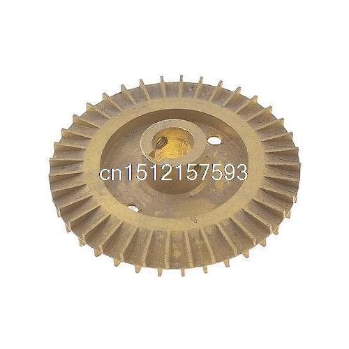 Water Pump Part Double Side 72mm Diameter Gold Tone Brass Impeller