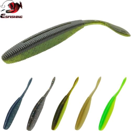 ESFISHING Sea Fishing Lure Shad Drive Shad 100mm 8pcs Soft Lures Pesca Silicone Baits Rockfishing Trout Pike Zander