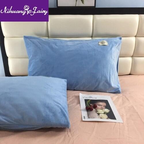 Crystal Velvet Pillow Cover Single 48x74cm Pillow Cover Thickening Flange Velvet Student Dormitory 40*60 Pillow Cover