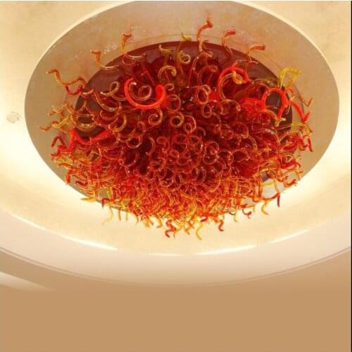 Tiffany Style 100% Mouth Blown Glass With 110v-240v LED Bulbs Hand Blown Clear Glass Small Size Chandelier
