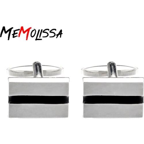 MeMolissa 3 Pairs 2018 New Arrival fashion mens cufflinks rectangle shape business cufflinks Wedding Male Cufflink Mens jewely