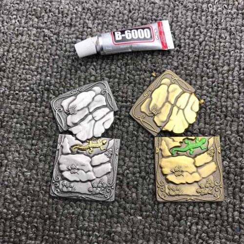 Metal Badge for Kerosene lighter Oil Lighter DIY Handmade Smoker Accessories Gadgets Rock gecko 017
