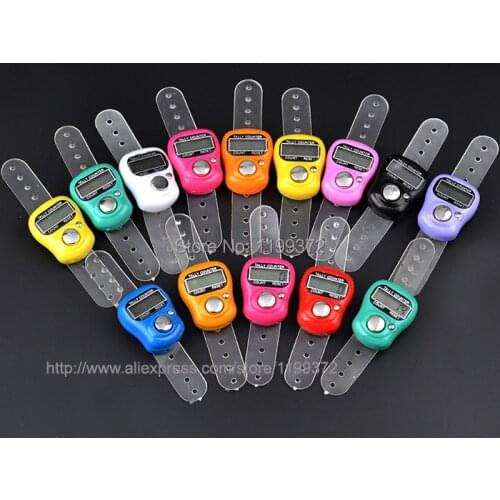 DHL Free Shipping 500pcs Mini Hand Hold Band Tally Counter LCD Digital Screen Finger Ring Electronic Head Count Tasbeeh Tasbih