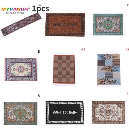 Multi Doll House Miniature Turkey Welcome Mat Front Door Woven Rug Floor Carpet Living Room Accessories For Dolls Coverings