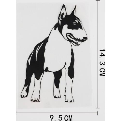 9.5CMX14.3CM High Quality Bull Terrier Dog Pet Decal Vinyl Car Sticker Black/Silver 8A-0005