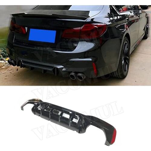 ABS Rear Bumper Lip Diffuser Stainless Steel Tips For BMW 5 Series G30 G38 M Sport 2017-2020 M5 Style Competition Bumper Guard
