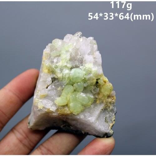 117g Natural Prehnite and White Crystal Symbiotic Mineral Specimens stones and crystals healing crystals quartz gemstones