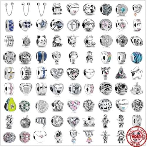 New Original 925 Silver Bracelets Accessories Charm Bead Fit Pandora Charms Silver 925 Beads Bracelet For Women DIY Jewelry Gift