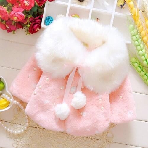 New Style Baby Toddler Infant Girls Clothes Cute Fleece Fur 2021 Winter Warm Coat Outerwear Cloak Jacket Kids Cute Coat Clothes