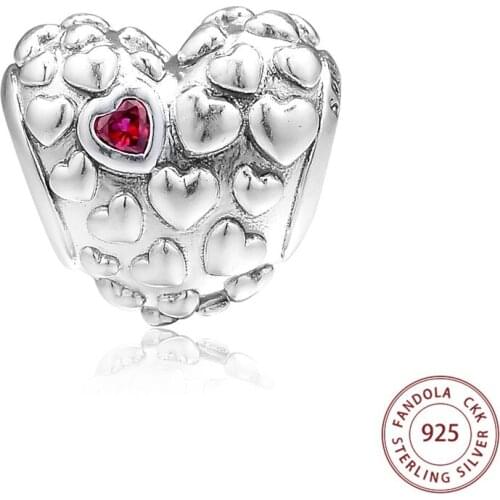 Authentic 925 Sterling Silver Mom In A Million Heart Charms Beads Fits Pandora Bracelets Women DIY Jewelry Making Kralen