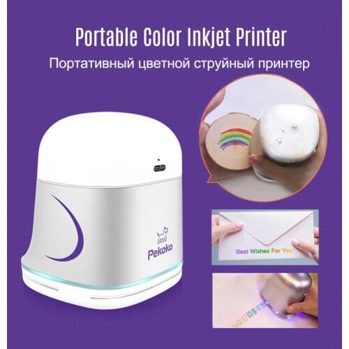 Pekoko Portable Color Inkjet Printer Handheld Printer Support 1200dpi Wireless Connection for Customized Text Pattern Code #R40