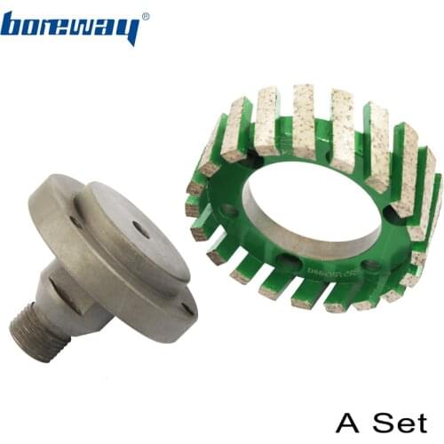 Boreway Supply A Lot (2 PC) of D86x30Tx50H Segmented Diamond Stubbing Wheels With 75mm Adapter For Counter Top Grinding