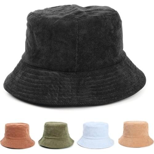 Flat Top Solid Color Collapsible Keep Warm FishermanS Hat Autumn Winter Double Sided Women Basin Cap Fishing Hat