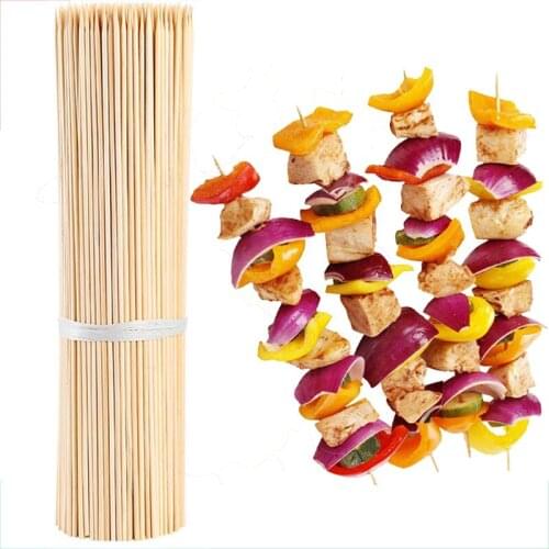 Barbecue Skewers Bamboo Stick BBQ Meat Prod Long Party Forks Disposable Grill Sticks Outdoor Camping Tools100/200/300/500pcs