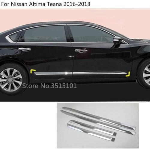 Car styling cover detector bumper hoods Side Door Body trim stick Strip Molding 4pcs For Nissan Altima Teana 2016 2017 2018
